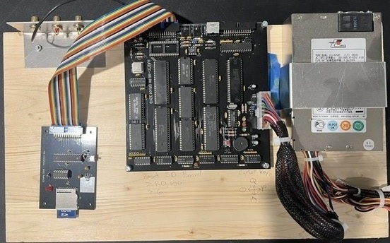 RADIO-86RK replica microcomputer on a wooden base
