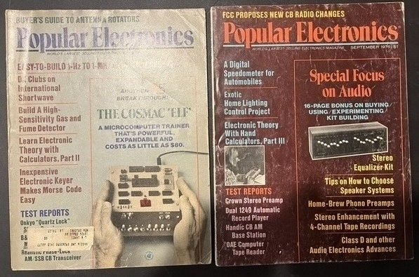 Popular Electronics COSMAC Elf issues August and September 1976
